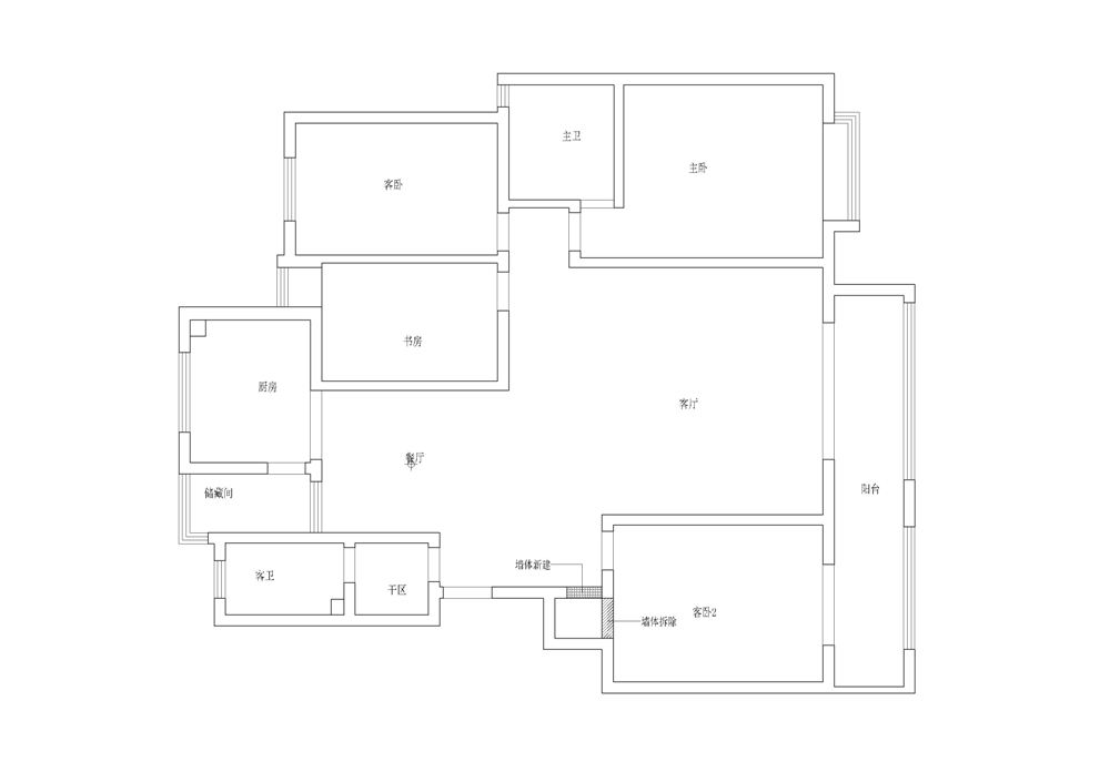龙园小区180m²四室两厅现代中式户型点评