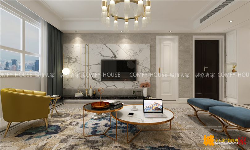 海尔麗园185㎡四室两厅现代美式装修