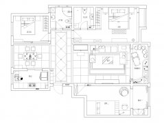 茗筑一品160m²三居简美风格户型点评